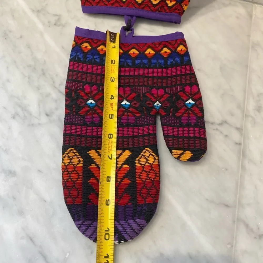 Mexican Embroidered Kitchen Potholders New